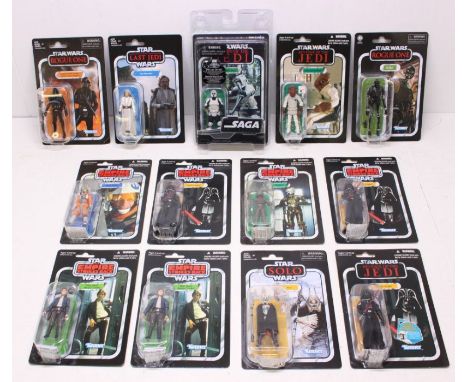 Star Wars: A collection of 13 Star Wars Vintage Collection carded figures to include: Biker Scout, Luke Skywalker, Enfys Nest