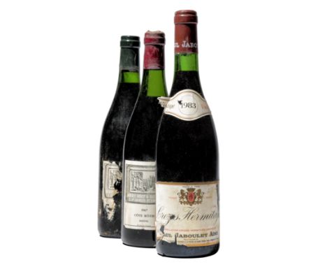 Berry Bros &amp; Rudd, Cote-Rotie 1967 Very damaged capsule, cork exposed. Bin-soiled and nicked label. Level 3.5cms (1) Paul