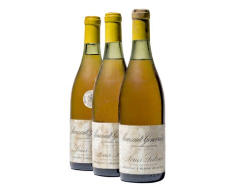 3 bottles Meursault 1er Cru Genevrieres Believed late 1960s/early 1970s Cote de Beaune. Louis Latour Slightly corroded capsul