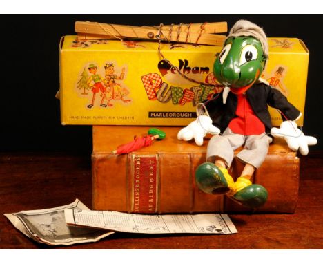 Juvenalia - a Pelham Puppets standard puppet SL (stringed luxury) Jiminy Cricket puppet, boxed - correct lid with 'Walt Disne