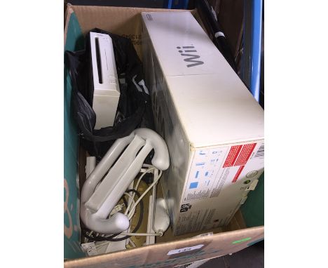 A Wii console and accessories. 