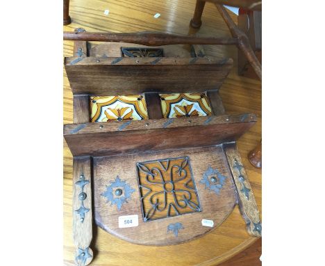 A tiled eastern style wall shelf 