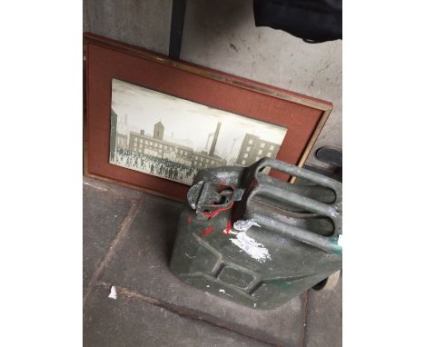 A jerry can and a Lowry print 