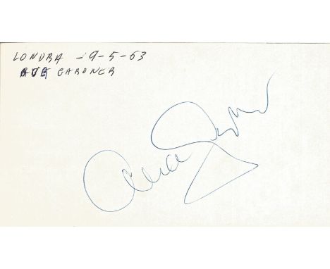 Ava Gardner signed to clear back of vintage Tiberio Restaurant 4 x 3 inch contact card. From collection of one of the staff w