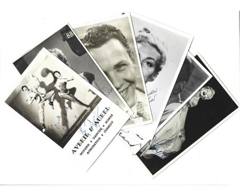 Vintage collection of 80 signed and 14 unsigned entertainment performers. Sizes vary from 9x7 to 4x3. 60+ are signed Signed i
