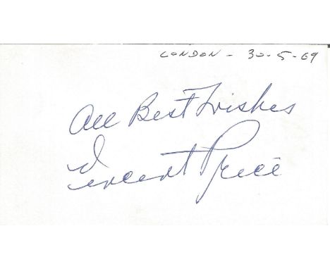 Vincent Price signed to clear back of vintage Mario and Francos Terrazza Restaurant 4 x 3 inch contact card. From collection 