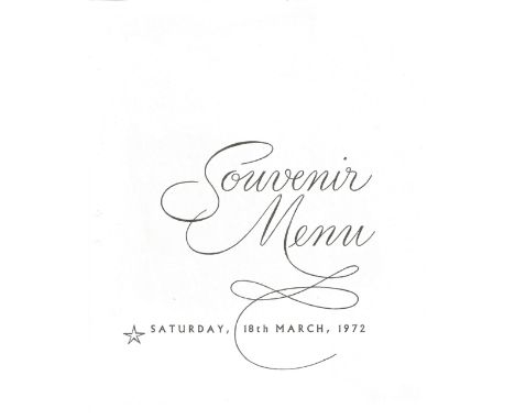 Danny La Rue Nightclub members ticket, menu and note from his closing night of the club. From Saturday 18th March 1972. La Ru