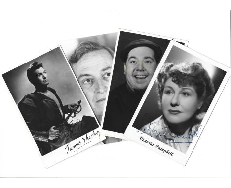 Signed vintage entertainment collection, 10 black and white photographs, 6x4/ 4x3 featuring signature from names including Vi