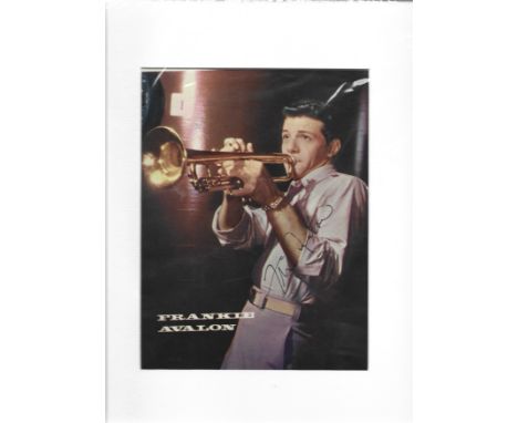 Frankie Avalon vintage signed and mounted 10x8 colour photograph. Avalon is an American actor, singer, and former teen idol w