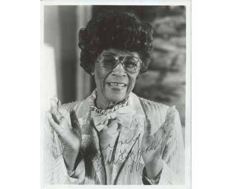 Ella Fitzgerald signed black and white vintage original photograph. Fitzgerald was an American jazz singer, sometimes referre