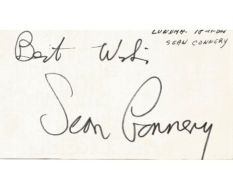 Sean Connery signed to clear back of vintage Tiberio Restaurant 4 x 3 inch contact card. Dated 18th Nov 1964, just 2 months a