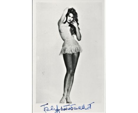 Brigitte Bardot signed vintage 1950s autographs on 6x4 black and white Cine art photograph. Bardot, often referred to by her 