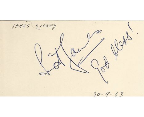 Sid James signed to clear back of vintage Tiberio Restaurant 4 x 3 inch contact card. Dated 30/9/1963 (just before the releas