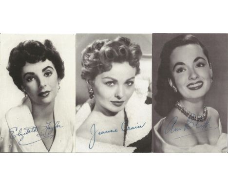 Vintage film stars collection, 14 6x4 black and white photographs with printed signatures from film stars across the years in