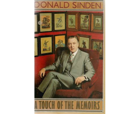 Donald Sinden. A Touch Of The Memoirs. A First Edition Hardback Book. Dust Jacket and Spine in good condition. Signed and dat