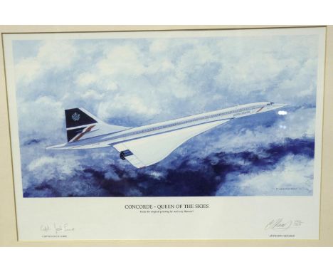 Anthony Hansard Concorde; Queen of The Skies, limited edition print 884/1950, signed in pencil by Hansard and Captain Jock Lo