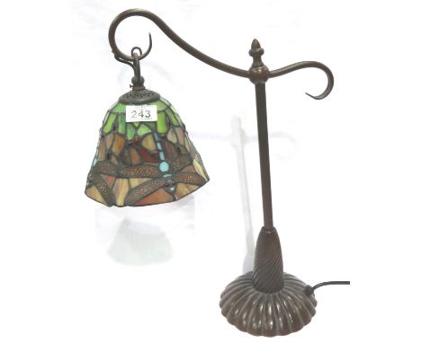 Dragonfly pattern Tiffany style lamp, H: 45 cm. P&P Group 3 (£25+VAT for the first lot and £5+VAT for subsequent lots)All ele