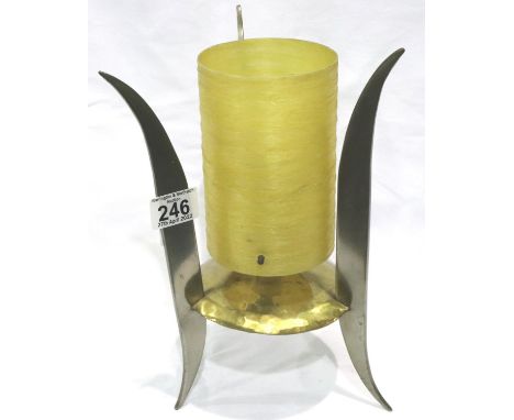 1960s small rocket lamp with metal fins, H: 28 cm. P&amp;P Group 3 (£25+VAT for the first lot and £5+VAT for subsequent lots)
