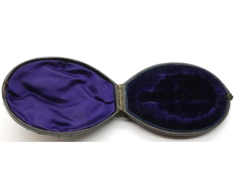 19th century leather fitted fob watch/pendant box, the aperture 40 x 50 mm. P&amp;P Group 1 (£14+VAT for the first lot and £1