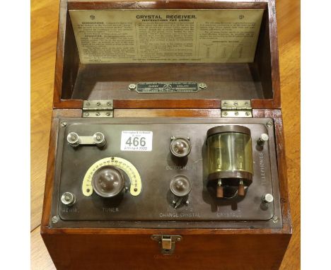 BBC wooden cased crystal radio by BTH in good condition. P&amp;P Group 2 (£18+VAT for the first lot and £3+VAT for subsequent