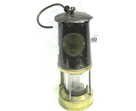 Vintage Eccles brass Protector mining lamp type CT33A with 21231A to base, H: 27 cm. P&amp;P Group 2 (£18+VAT for the first l