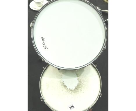 Two kettle drums, Stagg and Ever Play, one with stand. P&amp;P Group 2 (£18+VAT for the first lot and £3+VAT for subsequent l