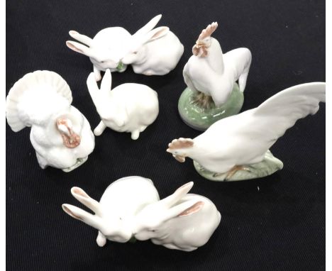 Six Royal Copenhagen ceramic animals, largest H: 11 cm. P&amp;P Group 2 (£18+VAT for the first lot and £3+VAT for subsequent 
