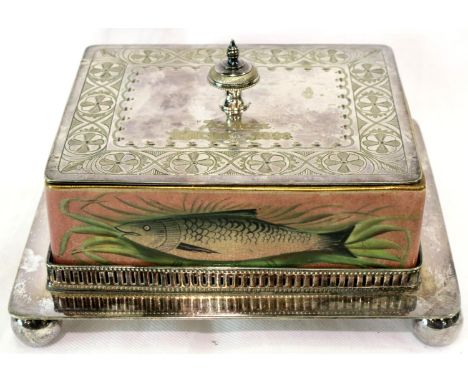 Silver plated sardine dish engraved Aideen RMYC 1898, 17 x 7 cm. P&amp;P Group 1 (£14+VAT for the first lot and £1+VAT for su