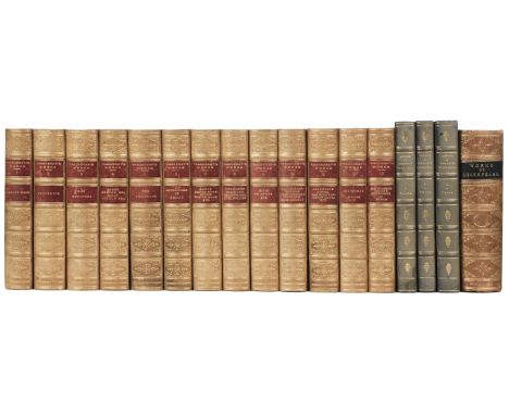 Bindings. The Works of William Makepeace Thackeray, 13 volumes, London: Smith, Elder, & Co., 1896, some volumes with engraved