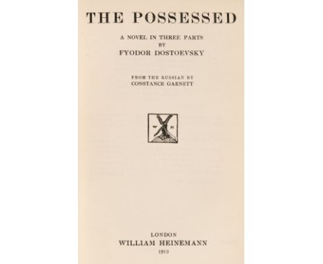 Dostoevsky (Fyodor). The Possessed. A Novel in Three Parts, from the Russian by Constance Garnett, 1st edition in English, Lo