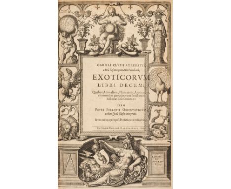 L'Ecluse (Charles de). Clusius, Carolus. Exoticorum libri decem: quibus animalium, plantarum, aromatum, aliorumq?ue peregrino