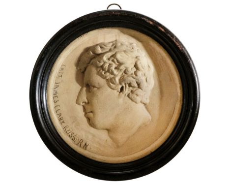 Ross (James Clark). A plaster cast of a medallion, by Bernhard Smith (1820-1885), 1843, circular plaster cast with 'Capt Jame