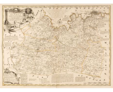 Surrey. Bowen (Emanuel), An Accurate Map of the County of Surrey Divided into its Hundreds, Drawn from late Surveys and Illus