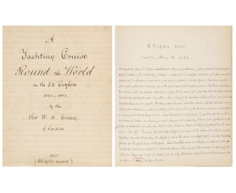 Essery (Rev. William Alfred, c. 1831-1904). A Yachting Cruise Around the World on the SS Ceylon 1881-1882, by the Rev. W.A. E