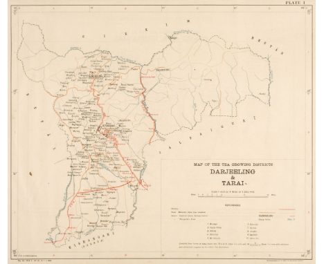 Indian Tea Plantations. Maps of the Following Tea Districts: Darjeeling and Terai, Jalpaiguri and Duars, Darrang (Comprising 