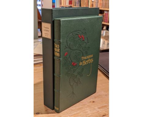 Folio Society. Tractatus de Herbis, [&amp;] Commentary, facsimile edition, British Library, 2002, colour plates, all edges gi