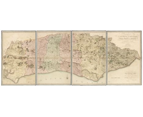 Sussex. Gardner (W. &amp; Yeakell T &amp; Gream T.), A Topographical Map of the County of Sussex divided into Rapes, Deanries