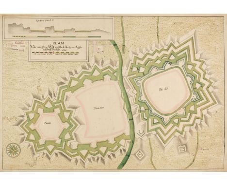 Poland. Plan von der neuen Festung Neyss wie solche der Konig von Preussen hat Fortificieren Lassen, circa 1750. large waterc