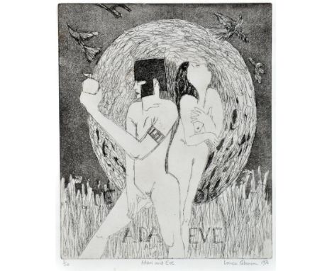 Louise Robinson
"ADAM & EVE"
signed, inscribed and dated 1976
etching and aquatint, numbered 1 from an edition limited to 20 
