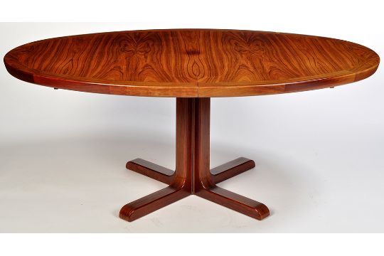 Skovby Denmark An Oval Rosewood Extending Dining Table