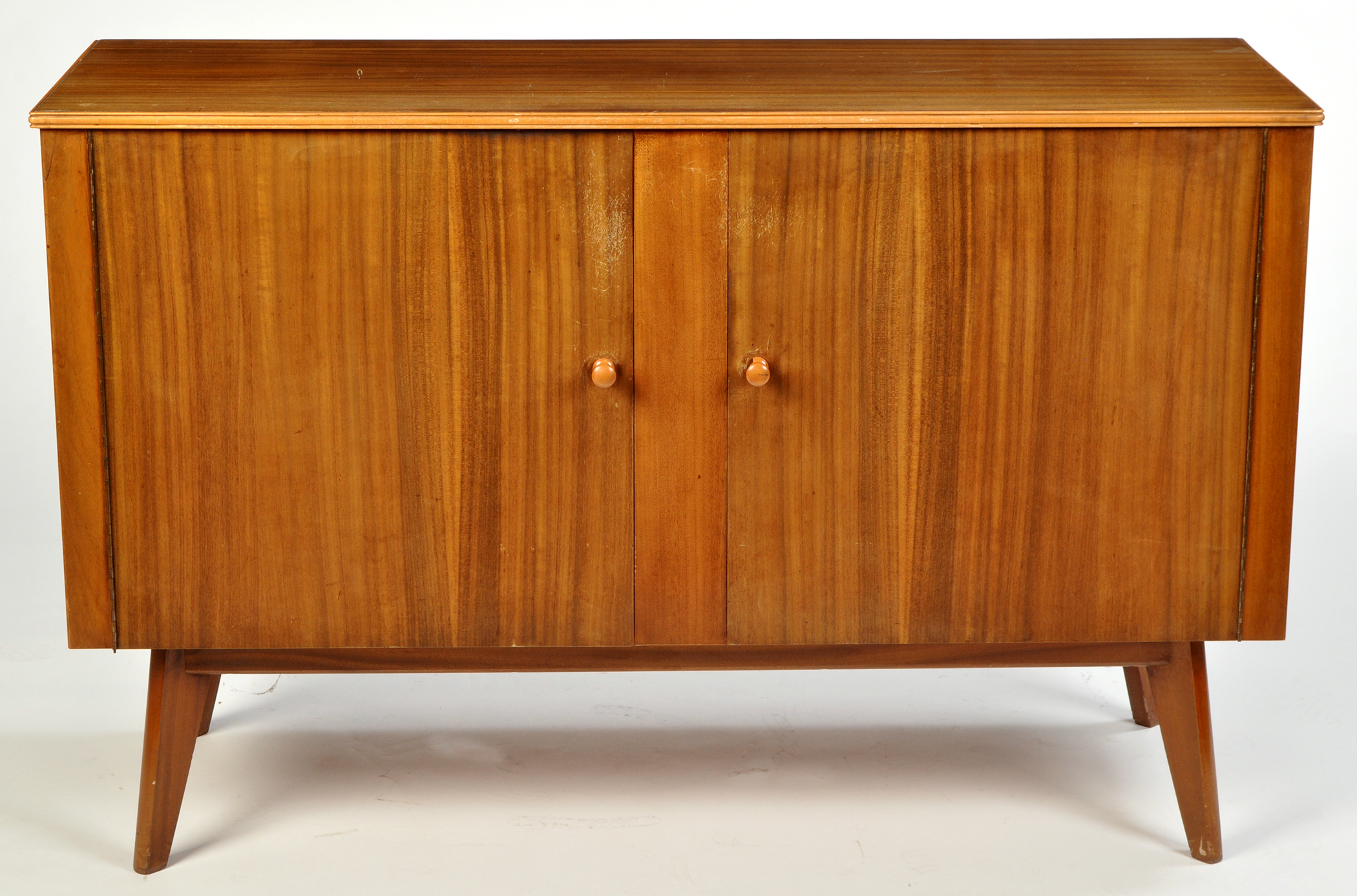 Cumbrae Furniture by Morris of Glasgow an Australian walnut and teak veneered sideboard, the rec