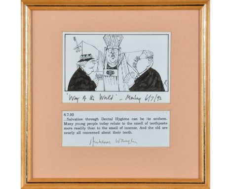 20th Century British School
Original satirical artwork for Publication
"WAY OF THE WORLD"
signed with initial 'R', inscribed 