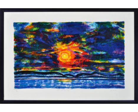 John Houston
"SUNSET OVER FIFE"
signed limited edition print numbered 34/40
73.5 x 108cms; 29 x 42 1/2in.