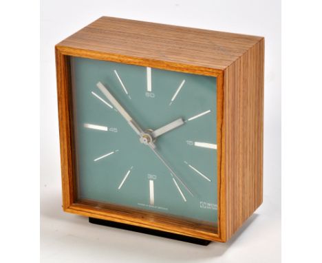 A Smiths 'quadrant' zebrawood battery operated mantel clock, 1970's.