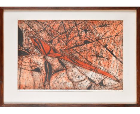 Raija Patchett
"SUNBATHING"
signed, inscribed and dated '93; with Artist's label verso
colour mixed-method intaglio print, Ar