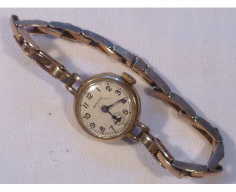 Vintage 1930's ladies Rolex dress watch, subdial, 15 jewel mechanism, 9ct gold 19mm diameter case and 9ct gold expanding brac