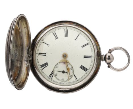 J. W. Benson. A silver hunting cased watch, No. 1792, 1872 Movement: gilded, full plate, lever escapement, no. 1792, dust cap