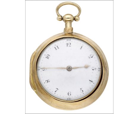 John Delafellix, London. A gilt metal pair cased verge watch, no. 2716, circa 1800 Movement: gilded full plate, verge escapem