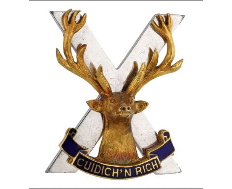 Regimental interest: A sweetheart brooch for The 51st Highland Volunteers by Garrard & Co. Ltd., the bicoloured 9ct gold broo