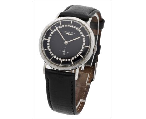 Longines. A white gold and diamond wristwatch, Ref. 1017, circa 1960 Movement: cal. 19.4, manual winding, 17 jewels, no. 1174